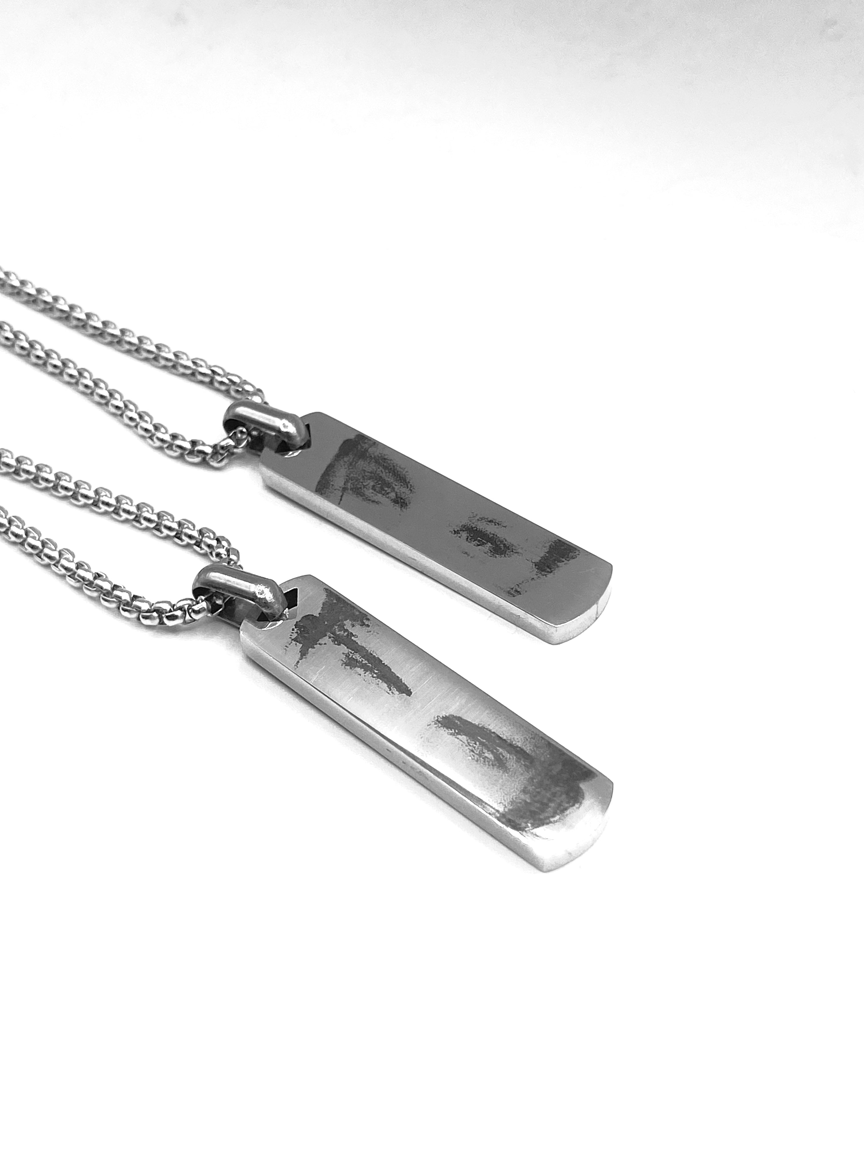 Personalized Eye Photo Engraved Necklace Duo Set - Custom Matching Human Eye Jewellery with Unique Engraving Design